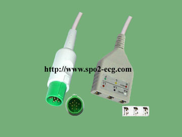 Chine 10 câble d'avance de l'une seule pièce ECG de Pin pour le moniteur patient anti-parasitage fournisseur