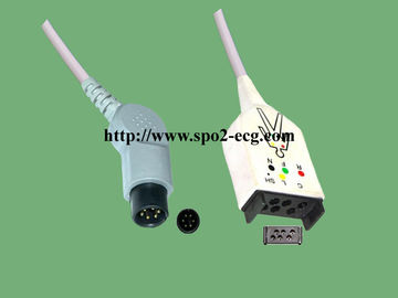Câble de tronc de la sécurité ECG DIN 9 pieds/câble d'une seule pièce d'ECG avec la rupture et l'agrafe